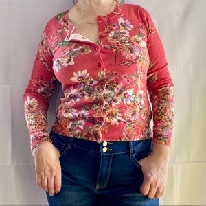 Talbots Soft Floral Cardigan Petites - Size S